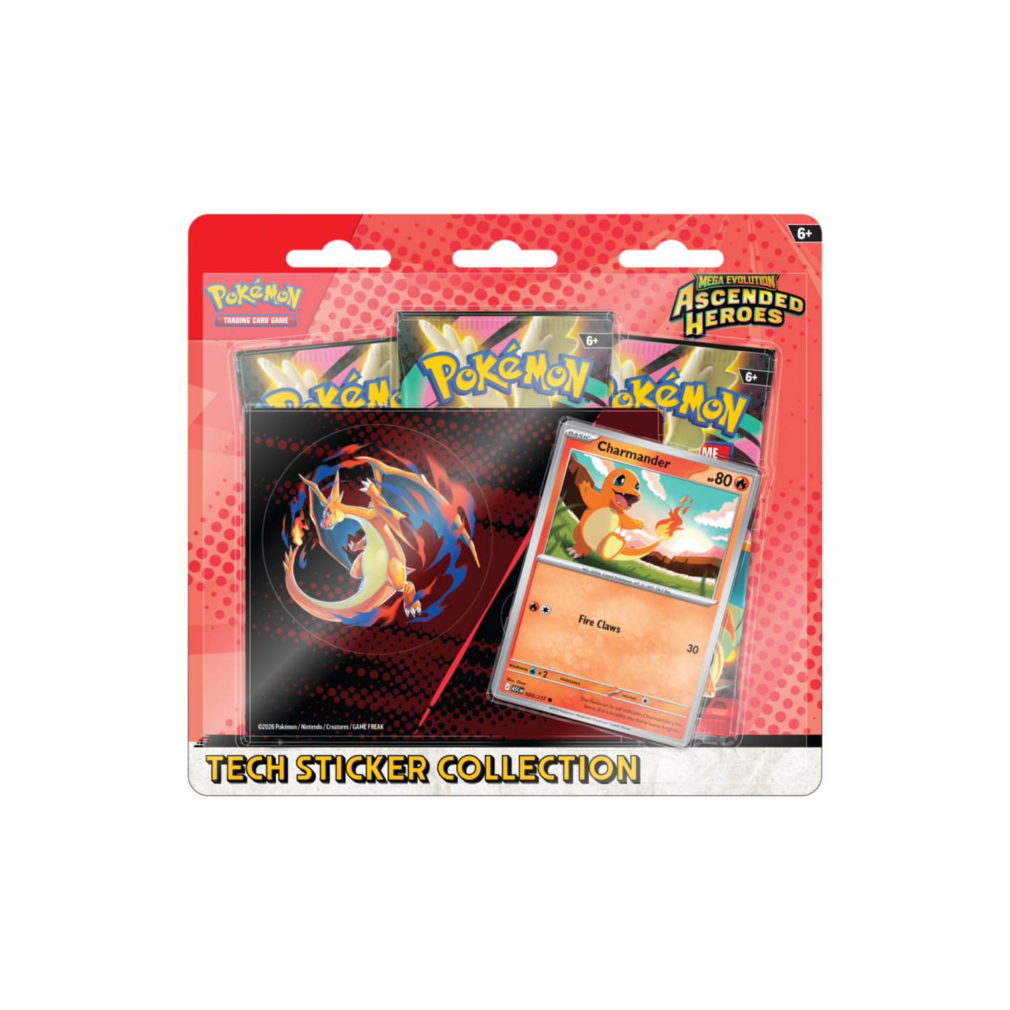 POKÉMON MEGA EVOLUTION: ASCENDED HEROES TECH STICKER COLLECTION – CHARMANDER