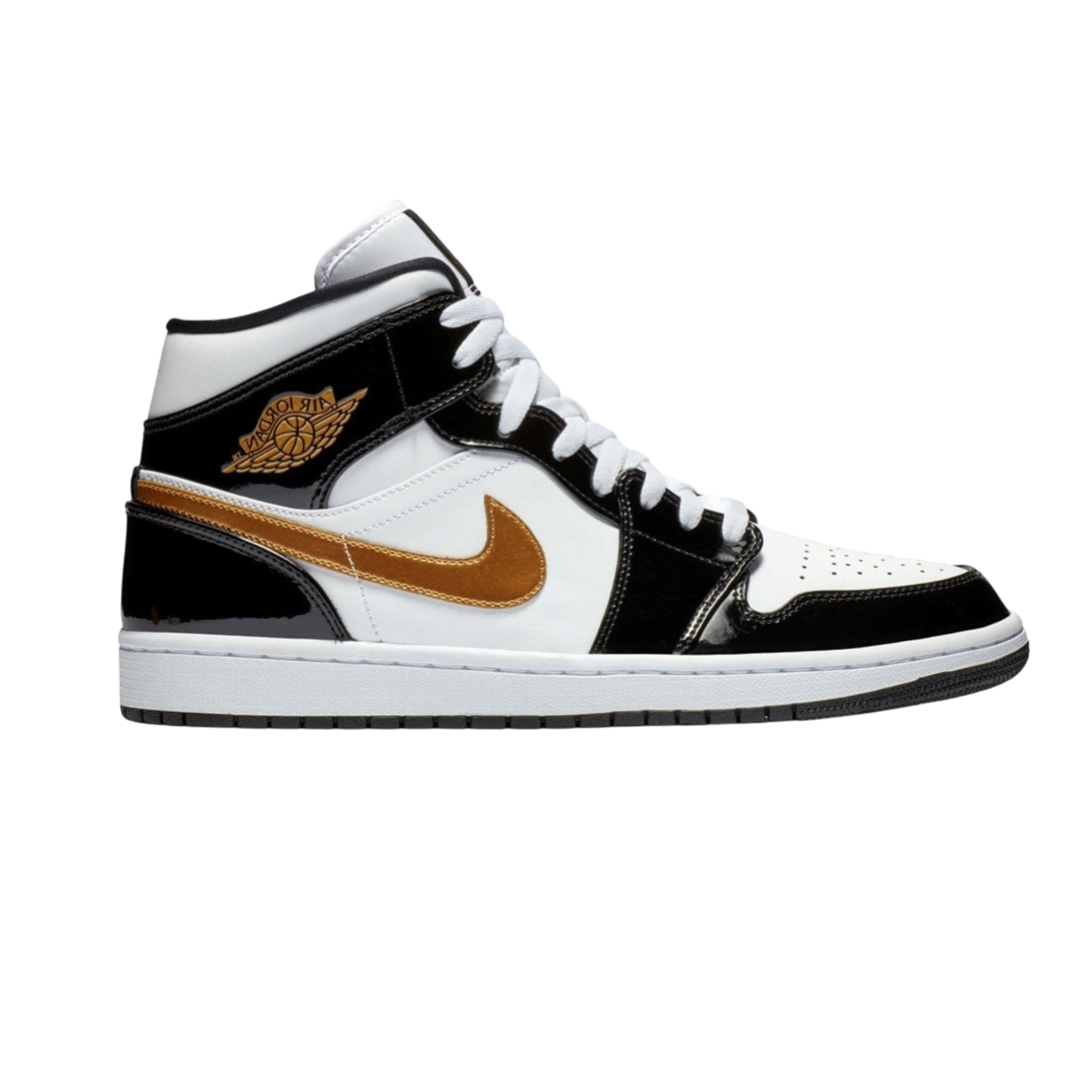 JORDAN 1 MID METALLIC-GOLD BLACK