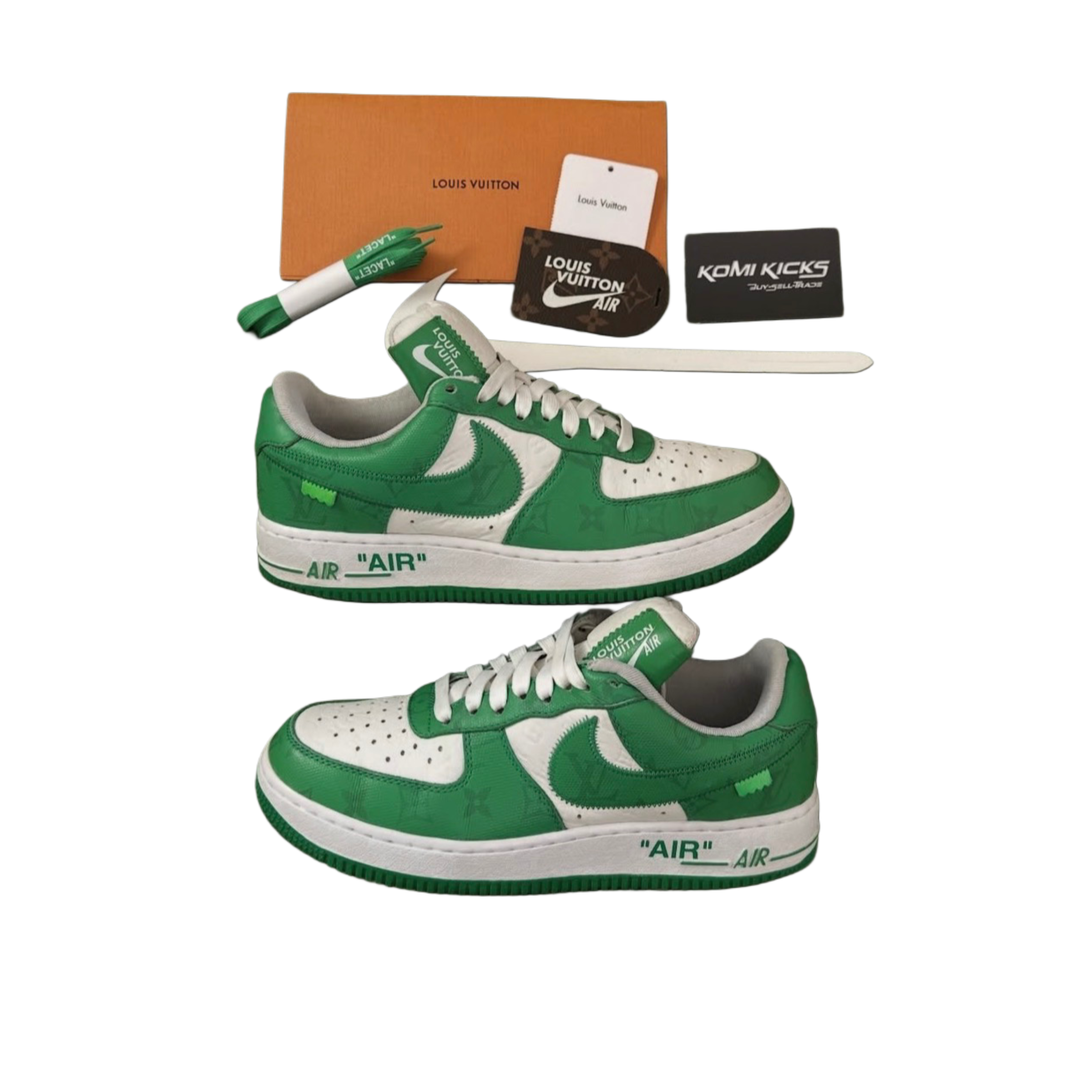 LOUIS VUITTON X OFF-WHITE X NIKE AIR FORCE 1 LOW LUCKY GREEN
