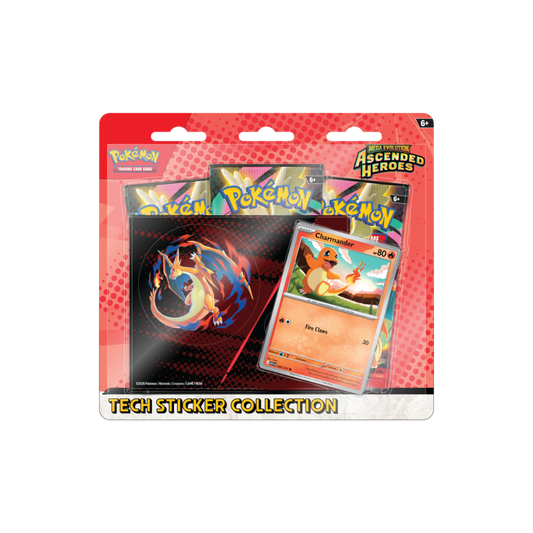 POKÉMON MEGA EVOLUTION: ASCENDED HEROES TECH STICKER COLLECTION – CHARMANDER