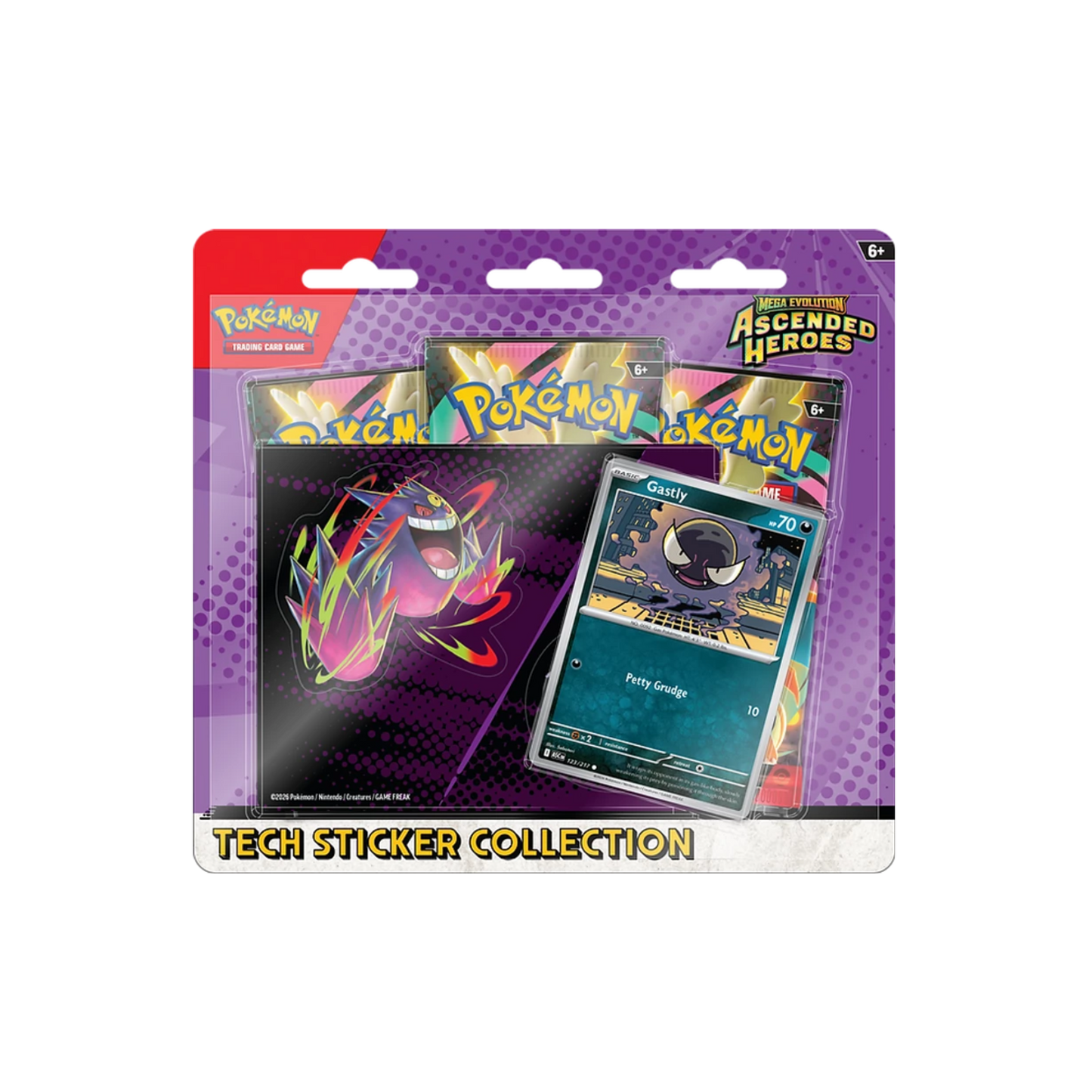 POKÉMON MEGA EVOLUTION: ASCENDED HEROES TECH STICKER COLLECTION – GASTLY